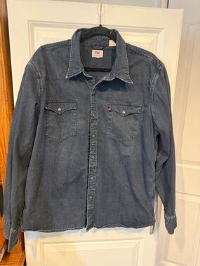 Levi's Black Denim Shirt with Red Tab
